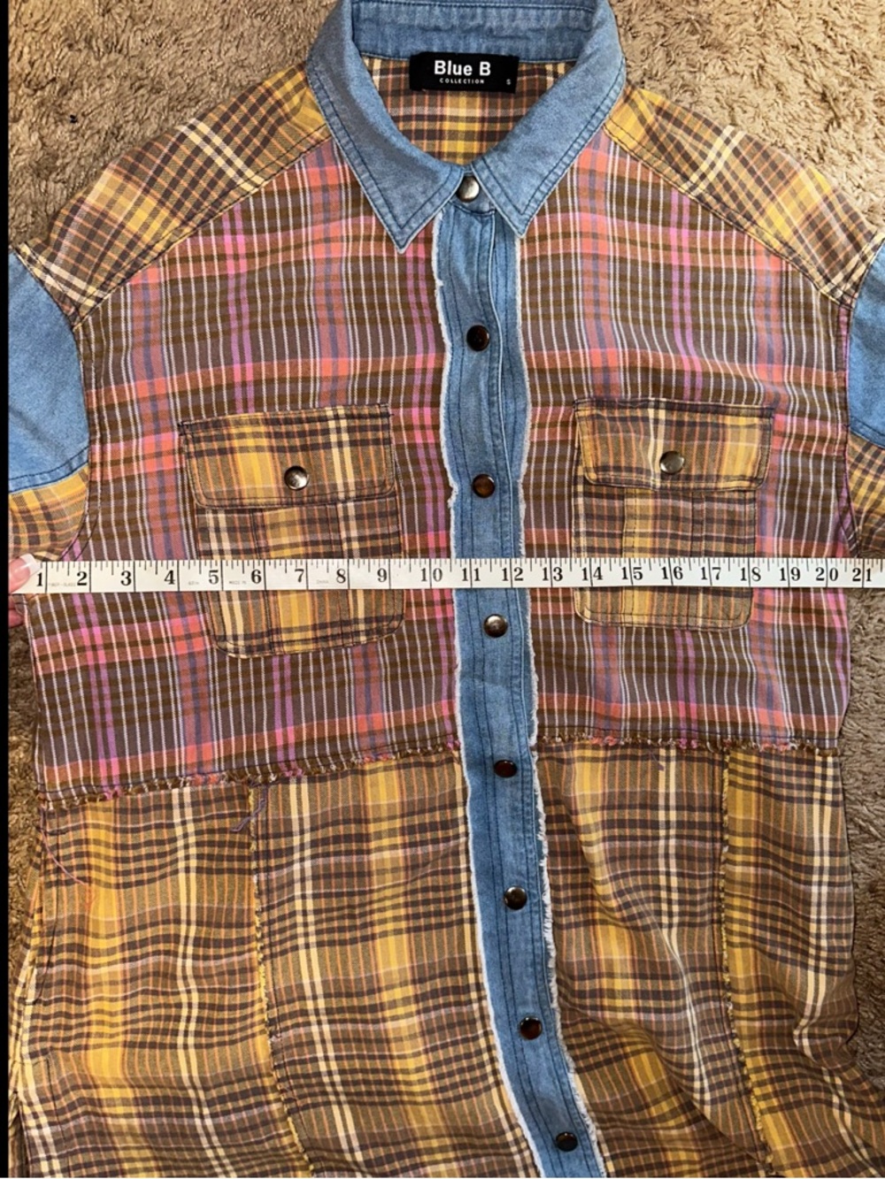 Sedona Plaid Tunic Plaid Duster Shirt Dress S - Picture 12 of 12